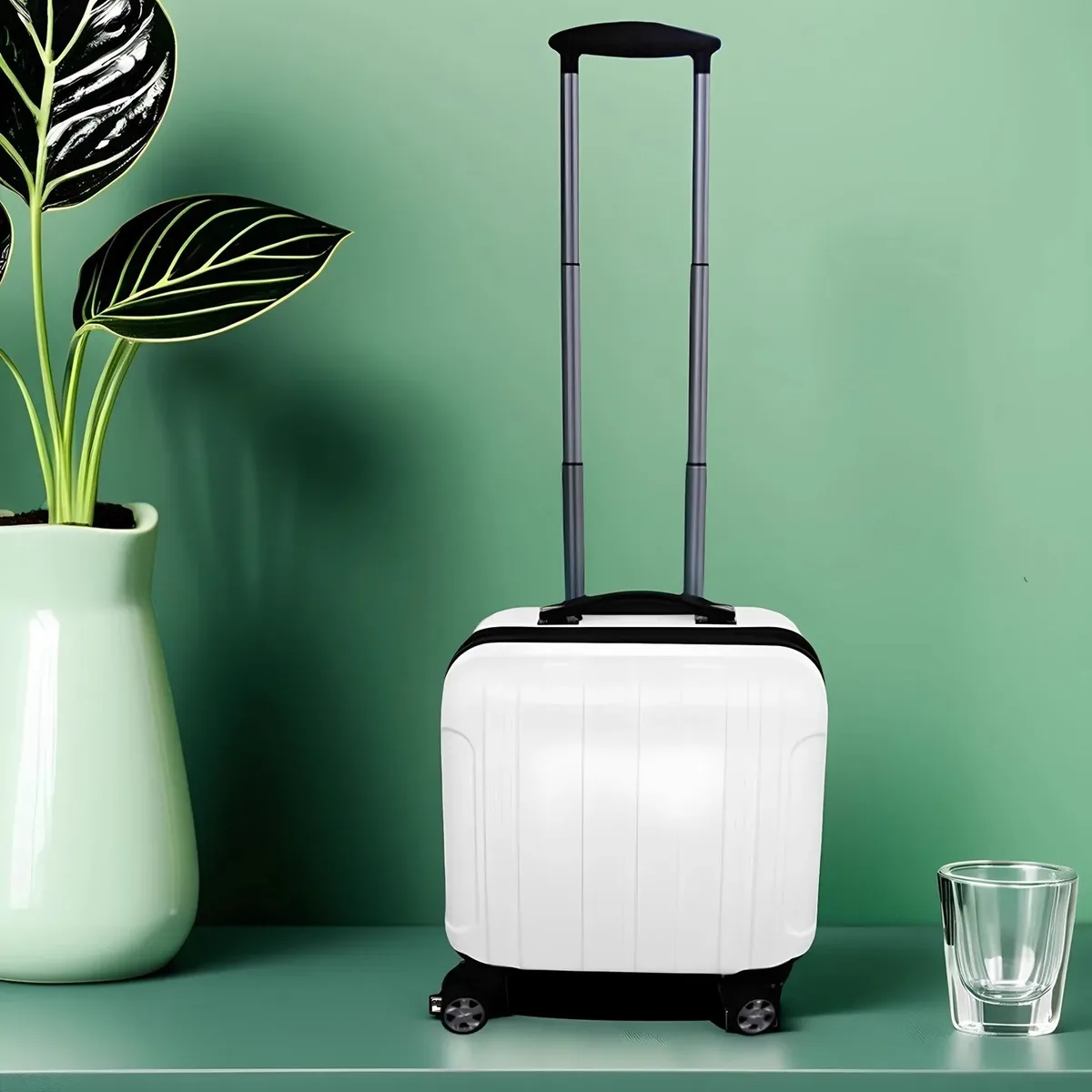 petite valise d'embarquement de 14 pouces, roues universelles, compartiment à bagages, boîtier de chariot