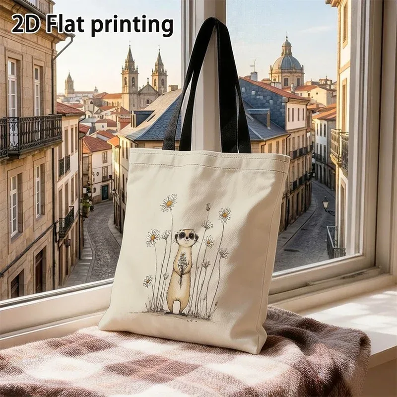 sac fourre-tout spacieux à motif de chat et de fleurs de prune, sac de shopping réutilisable à motifs vifs, sac à main durable, adapté aux magasins.