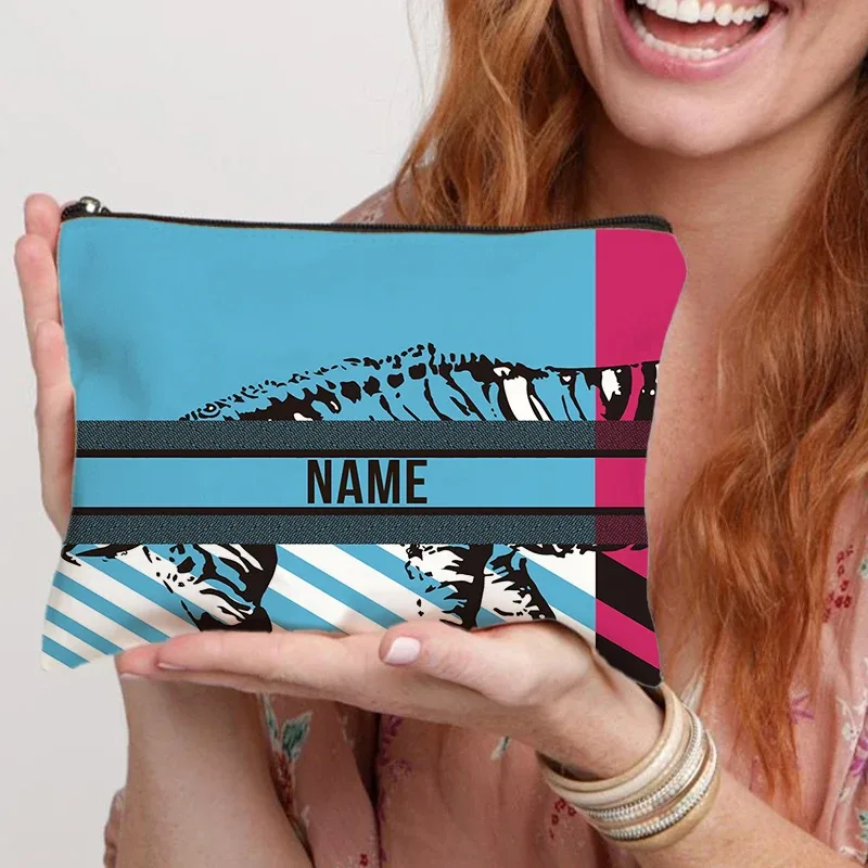 trousse de maquillage personnalisée avec nom pour femmes, cadeau pour enseignant, pochette cosmétique personnalisable, trousse de toilette de voyage, trousse à crayons scolaire
