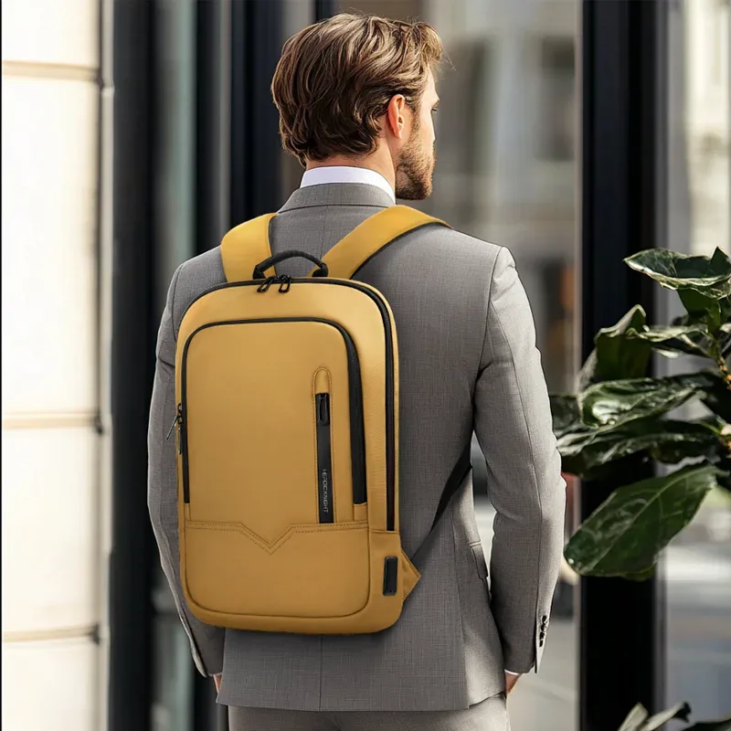heroic knight mince homme travail sac à dos multifonctionnel mode 15.6 pouces sac à dos pour ordinateur portable décontracté étanche voyage d'affaires sac à dos