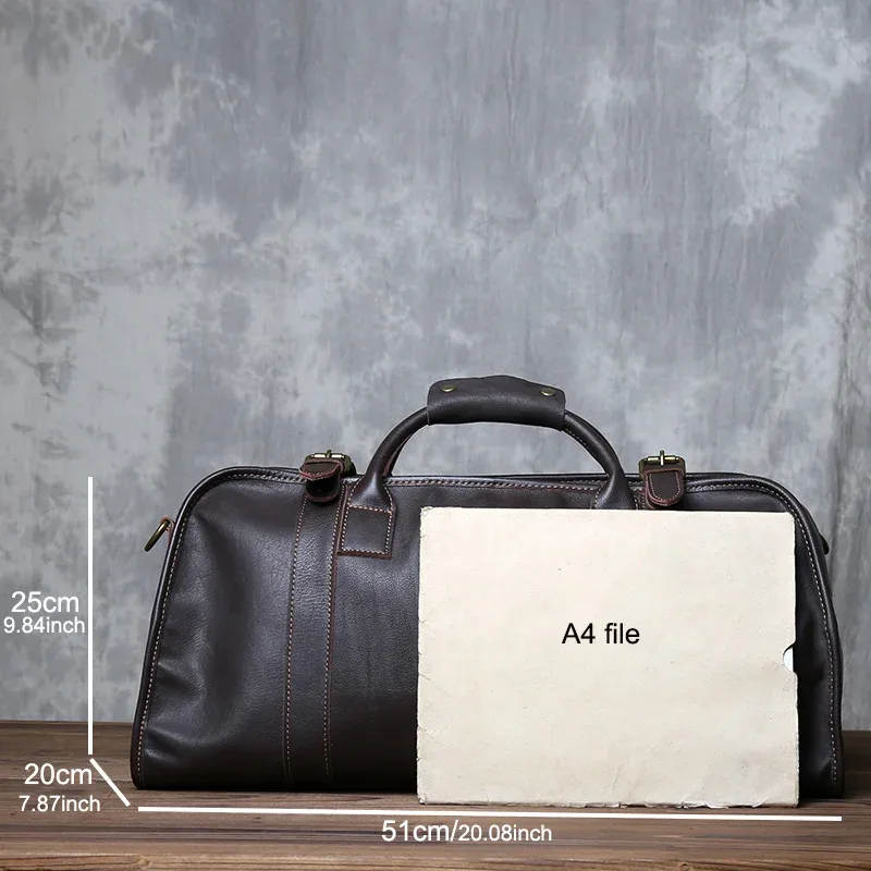sac à bandoulière en cuir véritable pour homme, sac à main décontracté, cuir de vachette couche supérieure, grande capacité, voyage à courte distance