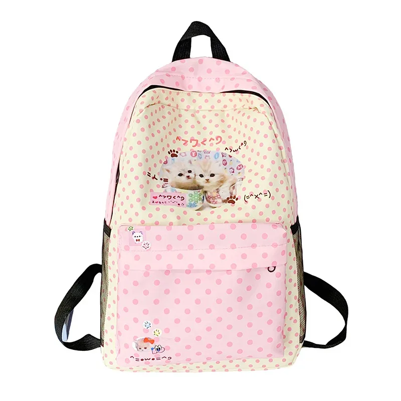 sac à dos ours de dessin animé mignon, grande capacité, en nylon résistant à l'usure, sac d'école pour étudiants, sac à dos décontracté multi-compartiments pour les voyages et les trajets quotidiens