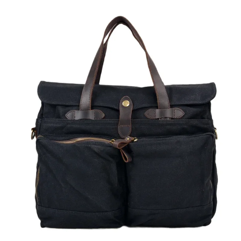 sac pour homme en toile cirée souple, sacoche d'affaires, sacoche pour ordinateur portable 15,61 pouces, sac à main décontracté, sac à bandoulière, sacoche bandoulière