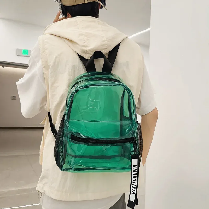 sac à dos transparent en gelée, sac de plage décontracté, sac à bandoulière double polyvalent pour les élèves du collège et du lycée et les étudiants de l'université