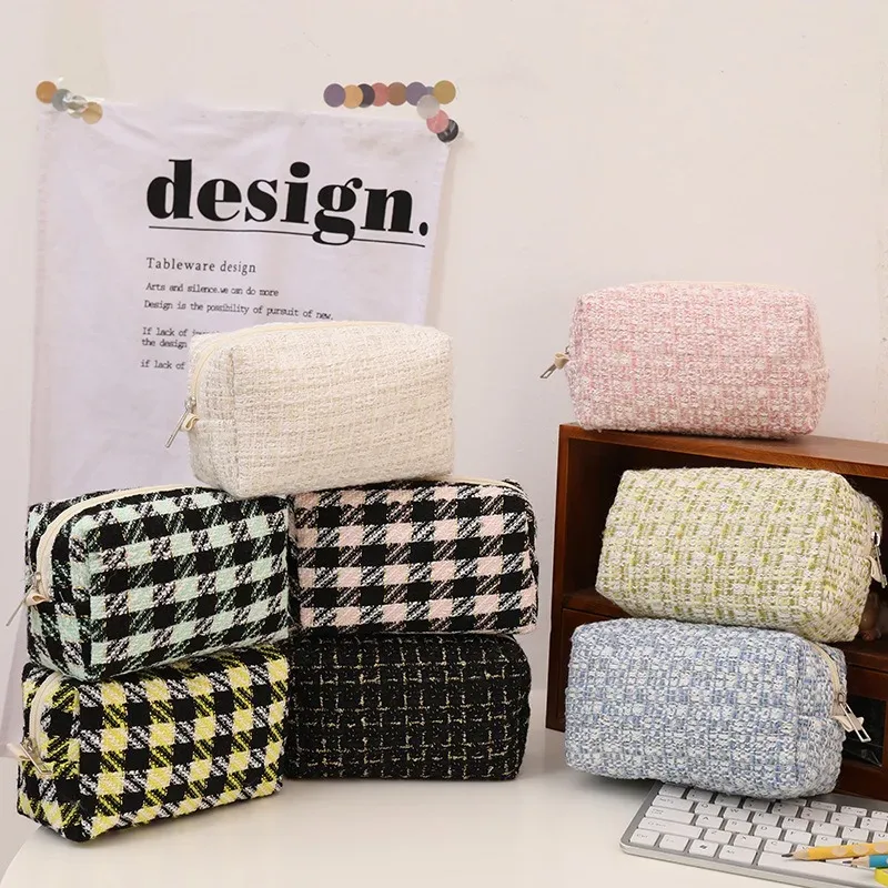 sac de rangement en toile kawaii, sac de rangement de voyage pour cosmétiques rouges à lèvres, kits de maquillage mignons pour femmes, sacs à main organisateur portefeuille étuis à crayons