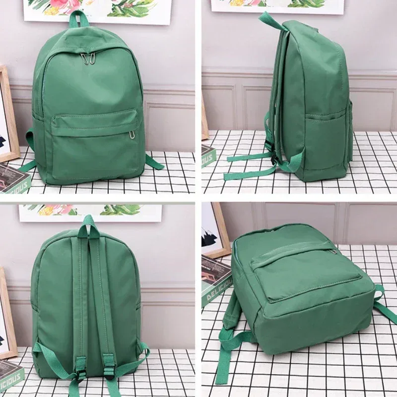 haute qualité nouveau imperméable à l'eau en nylon femmes sac à dos femme sac de voyage sacs à dos cartable pour adolescentes couleur unie bookbag