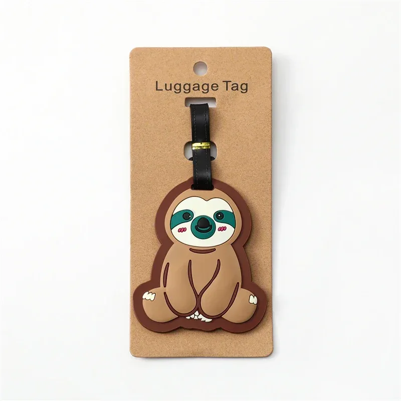 étiquette bagage gel silice imprimés animaux multicouleurs voyage famille enfants cartes identité sécurité transport