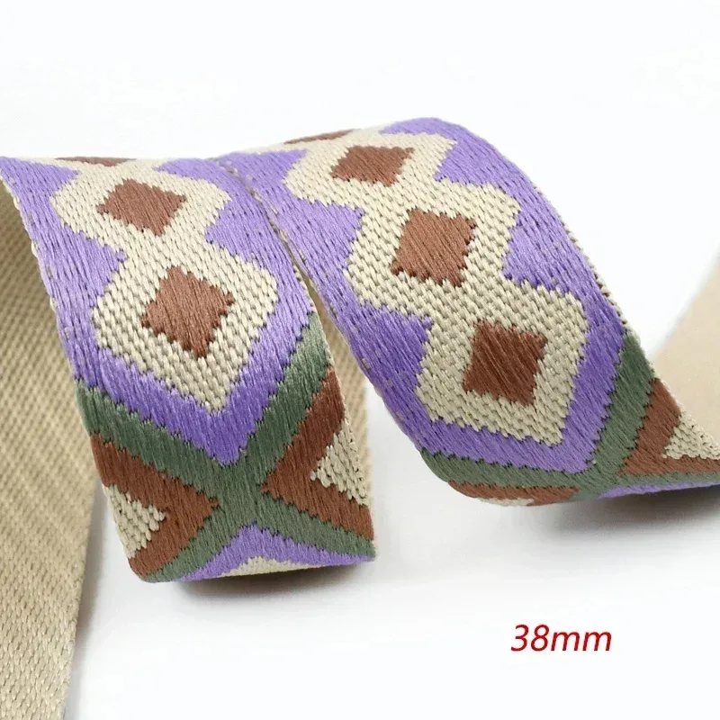 meetee-sangle jacquard en polyester, sangle de sac à dos, ruban de reliure pour vêtements, accessoires de couture, 38mm, 2 mètres