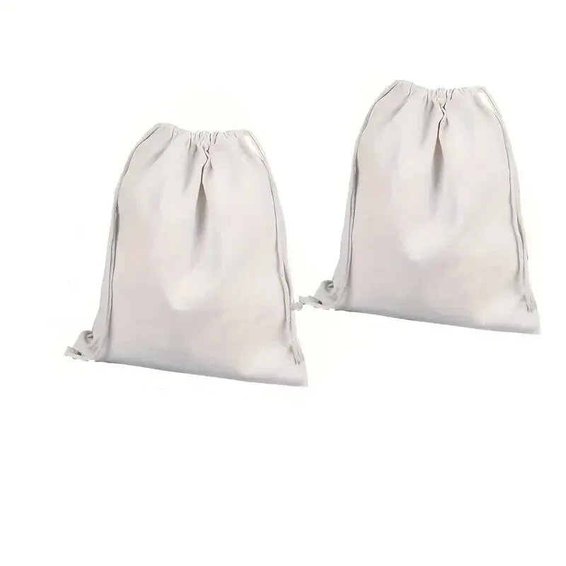 sac de rangement en coton avec cordon de serrage, sacs en toile blanche pour bonbons, pochette cadeau, sacs réutilisables pour articles ménagers, sacs anti-poussière