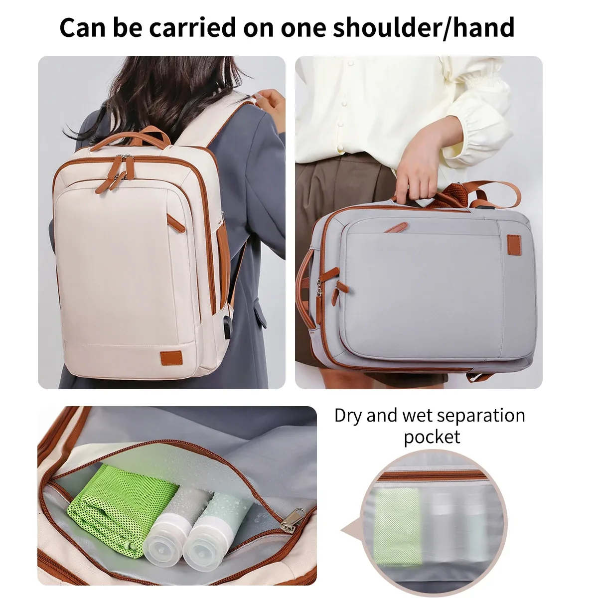 le nouveau sac à dos unisexe pour les voyages d'affaires à courte distance, sac de voyage léger, sac d'école pour ordinateur, combinaison de sacs de rangement