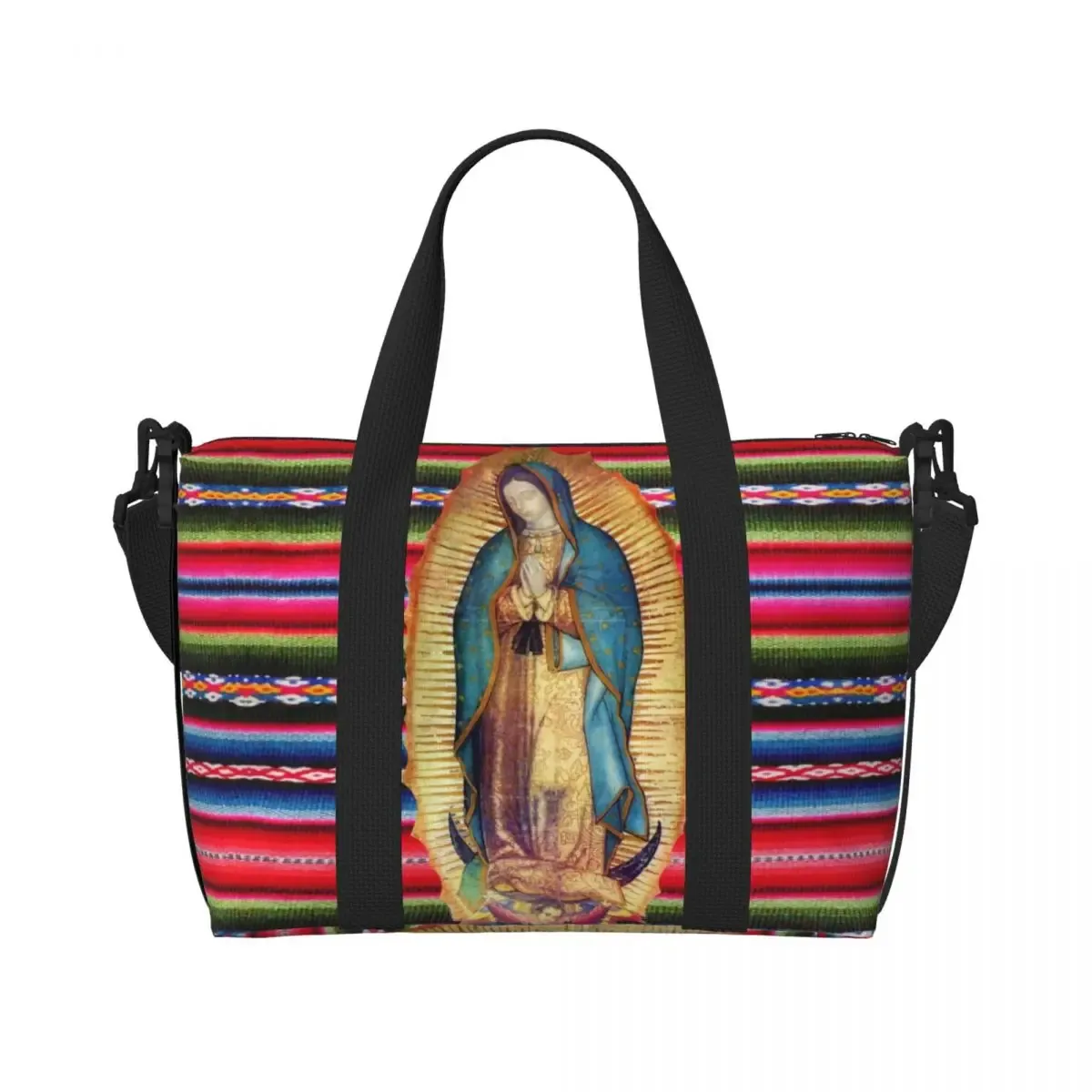 sac fourre-tout personnalisé vierge marie d'élissa upe pour femme, grande capacité, saint catholique du mexique, sacs de voyage pour salle de sport de plage