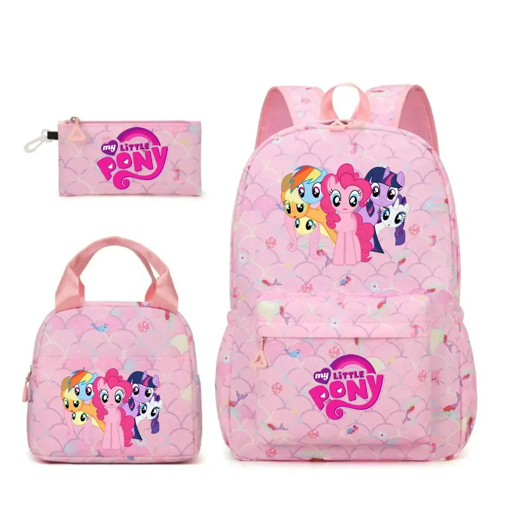 sac à dos my little pony, 3 pièces/ensembles, sac à dos de sport pour filles, sac à dos pour ordinateur portable, sac à dos de voyage pour adolescents, sac à livres pour étudiants et adolescents