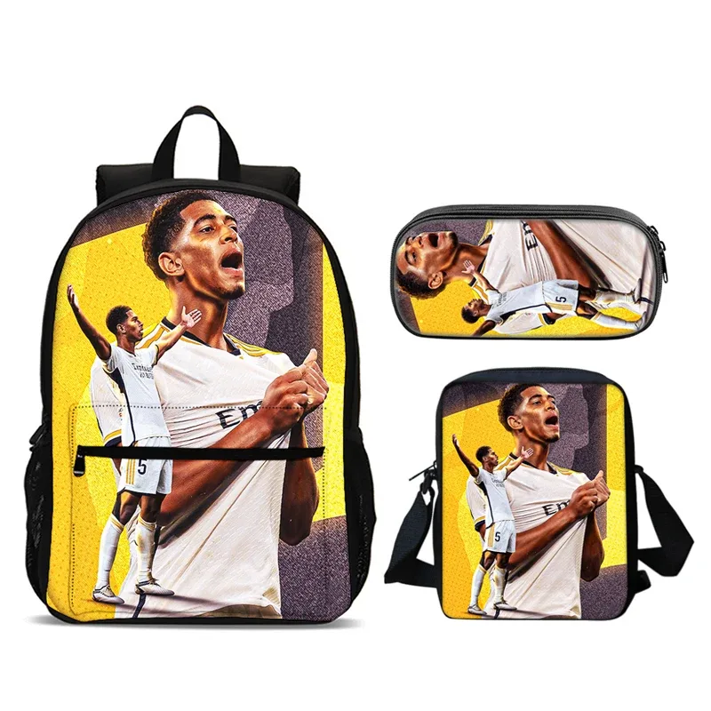 sac dos nylon noirs images football couleurs dynamiques pochette crayons petit sacoche grand sacoche école voyage unisexe