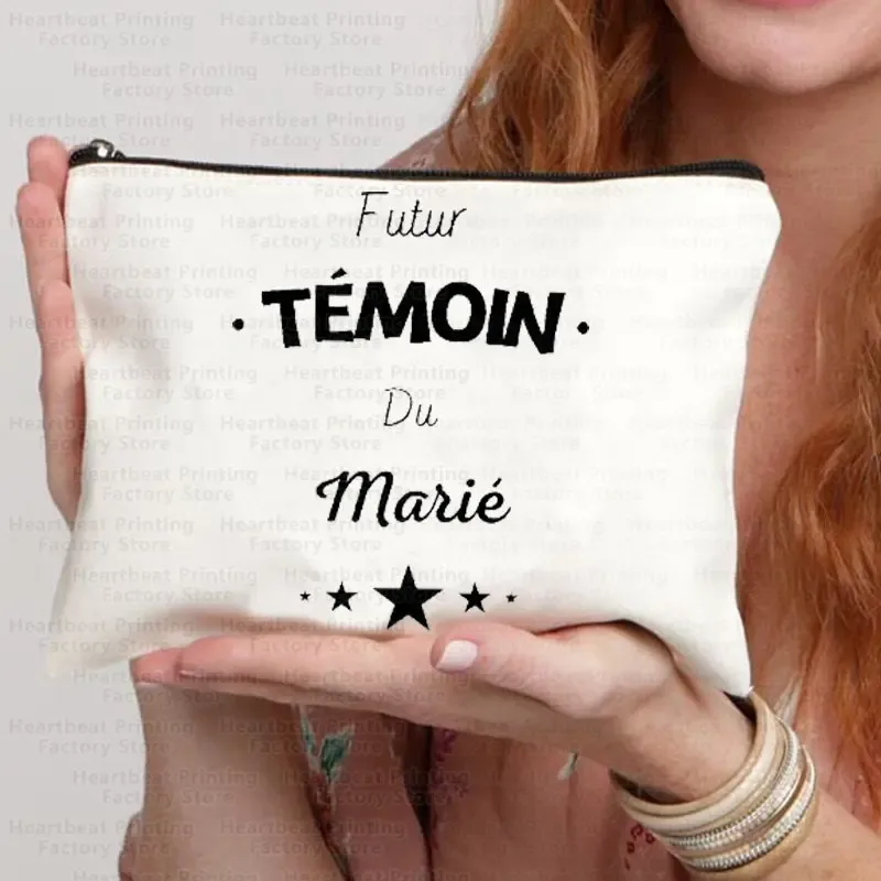 témoin sac de témoin nom doré sac cadeau de mariage kit d'enterrement de vie de jeune fille sac sacs de maquillage sacs de toilette de demoiselle d'honneur merci sac cosmétique