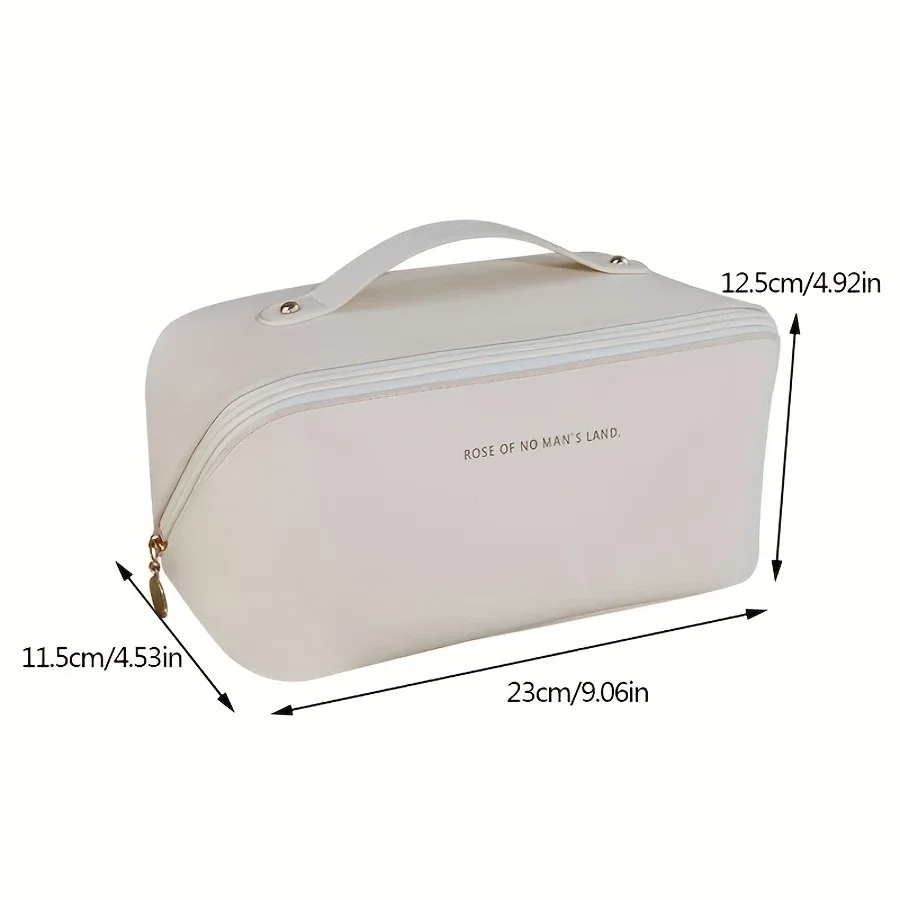trousse de maquillage personnalisée avec fleurs et nom, trousse de maquillage à fermeture éclair, trousse de maquillage grande capacité pour femmes
