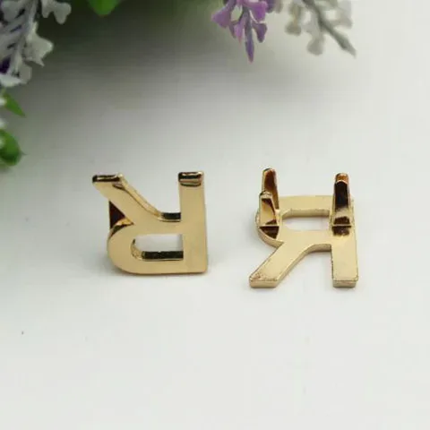 rivets métalliques anglais 26 lettres, 5 pièces, clous à griffes pour sacs, vêtements, chapeaux, décor en cuir, alphabets, artisanat fait à la main