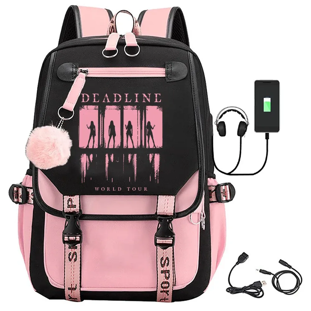 sac à dos rose deadline world tour 2025, pour femmes et filles, à la mode, cadeau pour fans