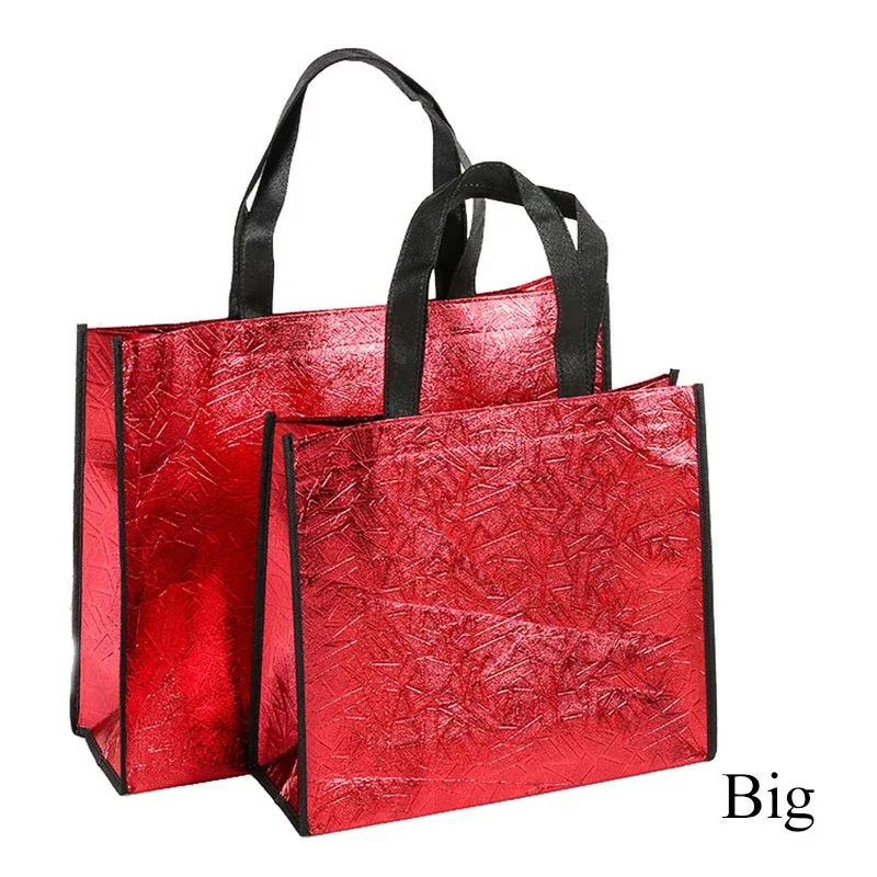 sac de courses réutilisable pour femmes, sacs de rangement de voyage en toile de grande capacité, sac à main à paillettes laser pour épicerie, fourre-tout en toile écologique
