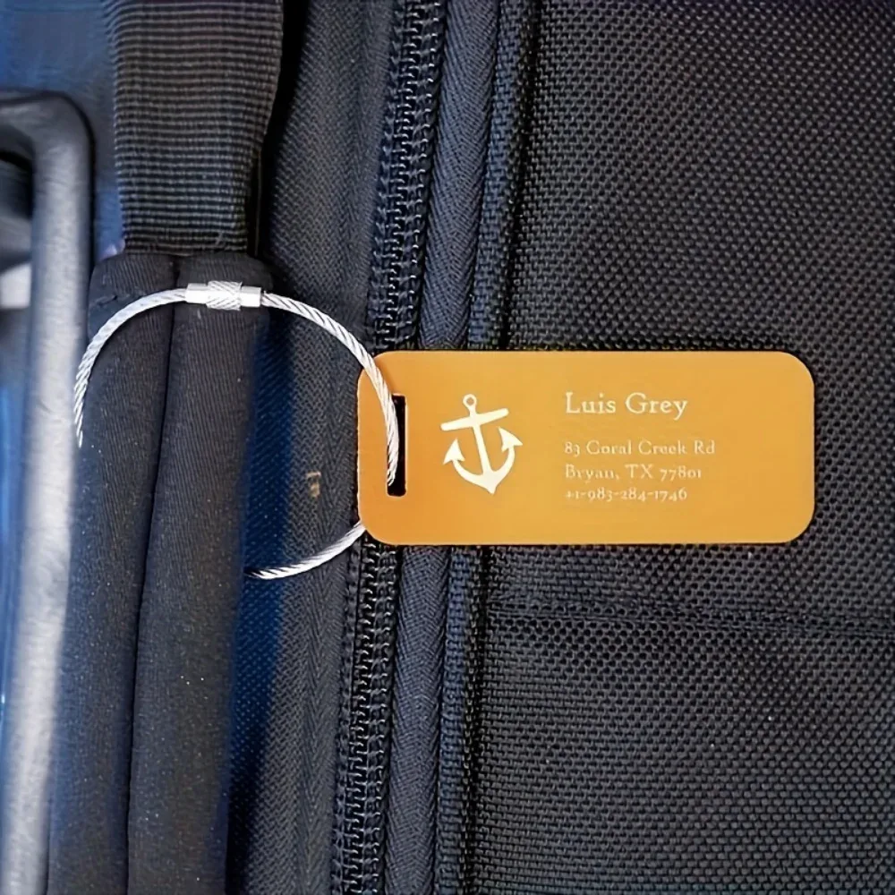 étiquette de bagage en métal personnalisée, étiquettes de bagage sur mesure, porte-clés en métal personnalisé - cadeau de voyage, étiquette pour sac à dos, porte-clés personnalisé
