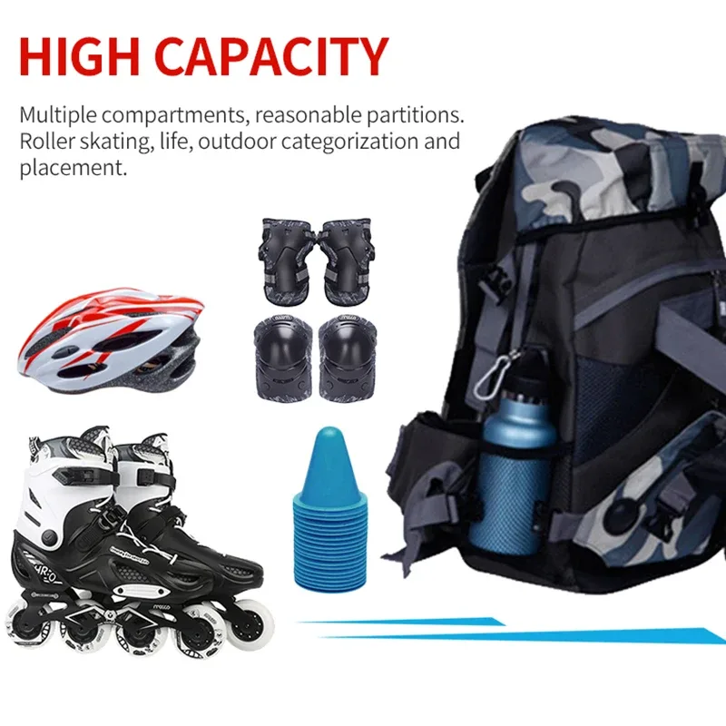 sacs de plein air de mode unisexe patins à roulettes professionnels sac à dos sac à dos de sport de plein air sacs de sport multi-poches durables pour hommes