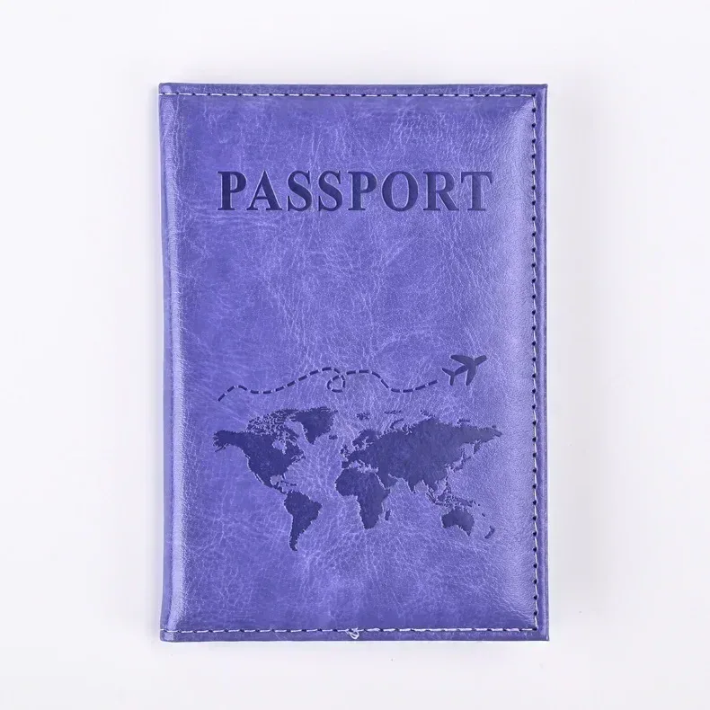 1 pièces sac de couverture de passeport pour femmes hommes pu leathaer mode voyage porte-passeport étui id nom cartes de visite pochette de protection