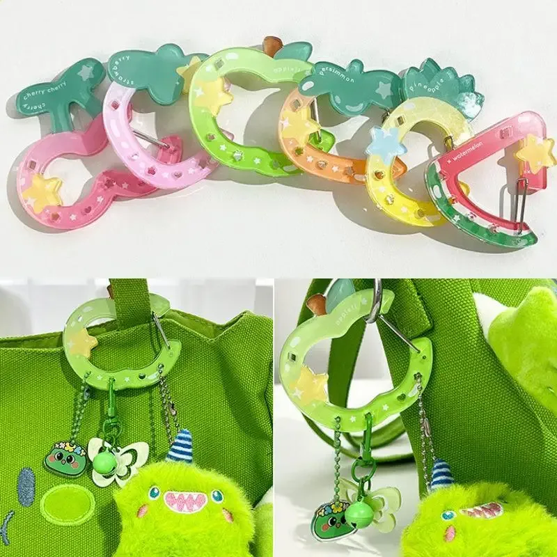 pendentif de fruits en acrylique portable, décoration de manuel, porte-clés, breloque, boucle de sac ita, accessoires de sac à dos pour un usage quotidien, mousqueton