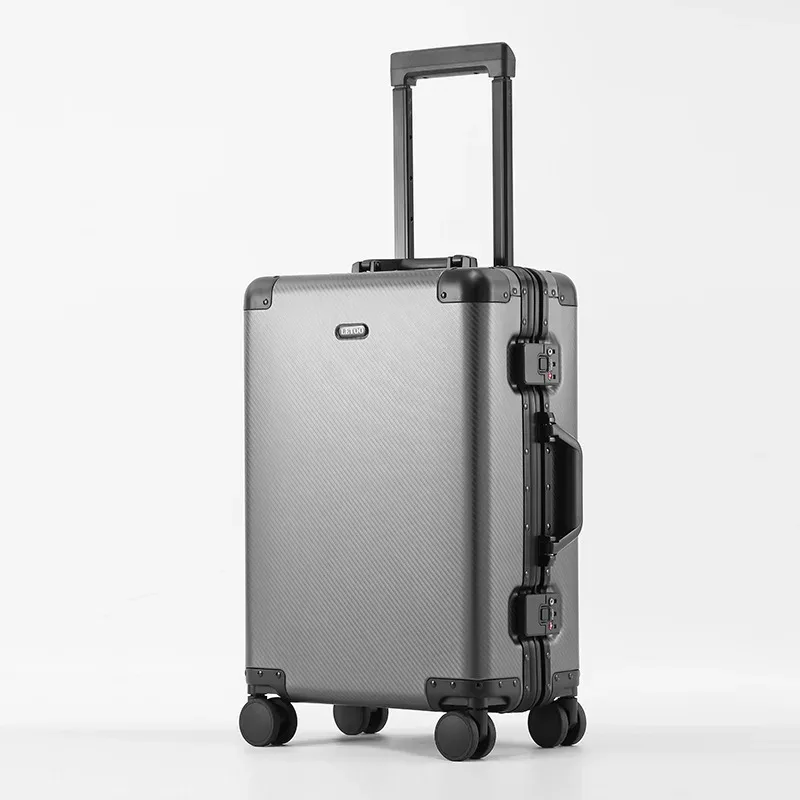 klqdzms – valise de cabine en alliage d'aluminium et de magnésium, 20 pouces, de haute qualité, pour hommes et femmes, valise d'affaires à roulettes