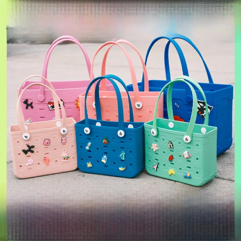 sac de plage en eva haute densité, imperméable, avec trous, style sac à main de voyage, organisateur de rangement multi-usages, grande taille pour usage quotidien