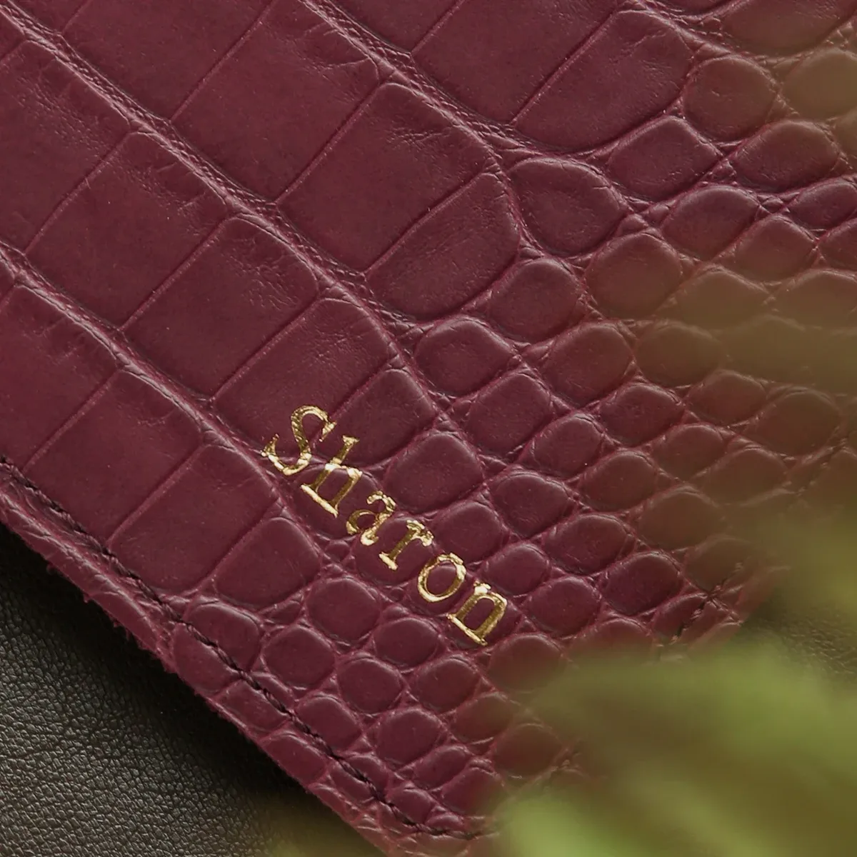 porte-passeport personnalisé avec nom, couverture de passeport personnalisée, porte-portefeuille luxueux et chic à imprimé alligator, accessoires de voyage, 1 pièce