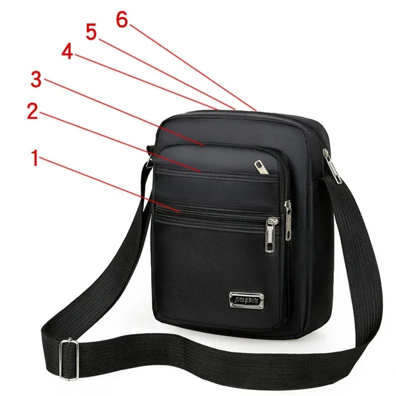 1pc sac à bandoulière pour hommes affaires loisirs grande capacité sac à main portable multicouche étanche été hommes sacs à bandoulière