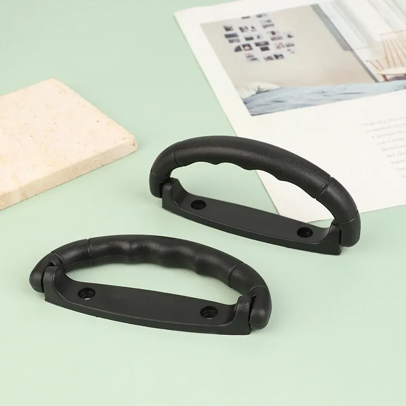 lot de 2 poignées de valise noires en plastique, sangles de transport, poignées antidérapantes pour sacs de voyage, remplacements de boutons de boîte