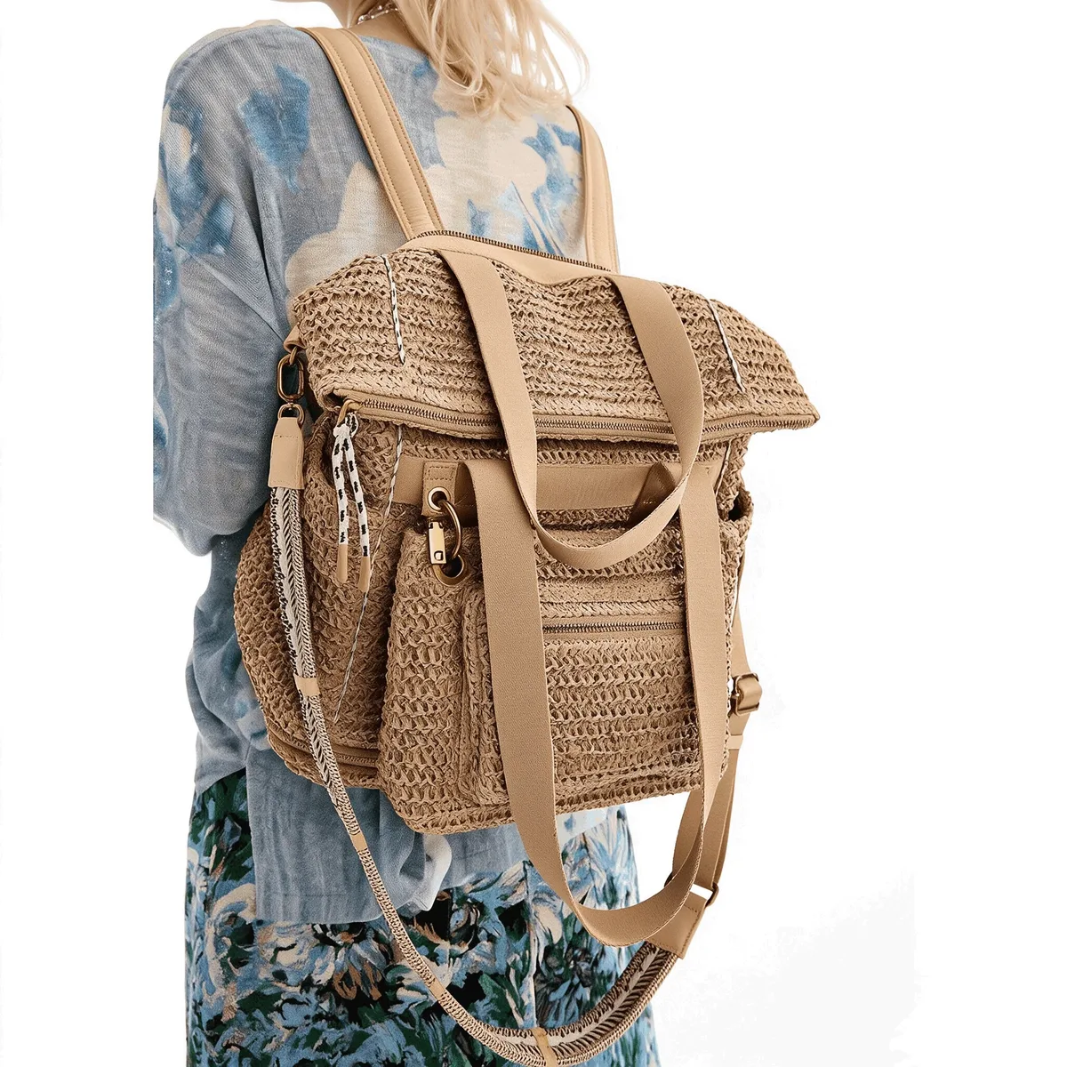 nouveau sac à dos simple original espagne 2026 grande capacité avec cordon tressé et broderie – sac à main luxe léger