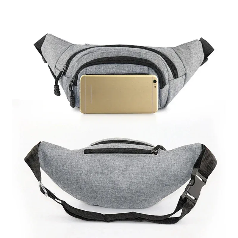sac de poitrine étanche pour hommes, sac de sport de plein air, pochette en toile, sac de taille de style coréen, pochette banane à bandoulière