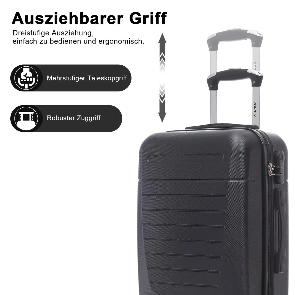 valise yonsly grande 28/24/20 pouces avec serrure à combinaison 4 roues-360° °     valise à roulettes en maille filet avec poignée en caoutchouc souple, noire, légère, pour les voyages, les vacances et les déplacements professionnels