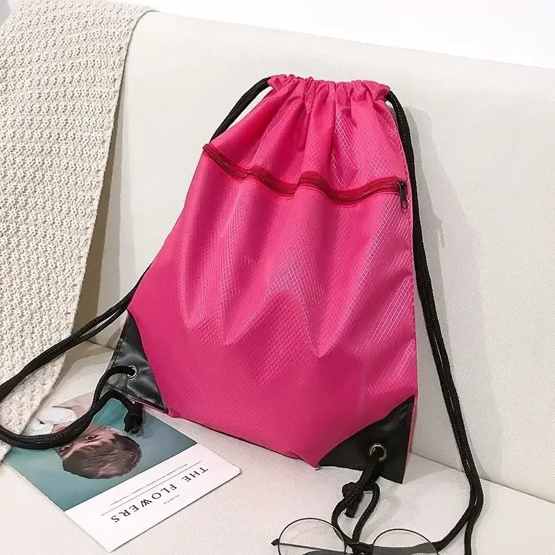 sac de sport à fermeture éclair double épaisseur, sac à dos de fitness avec poche à cordon, sac de randonnée, camping, natation, pour hommes et femmes.