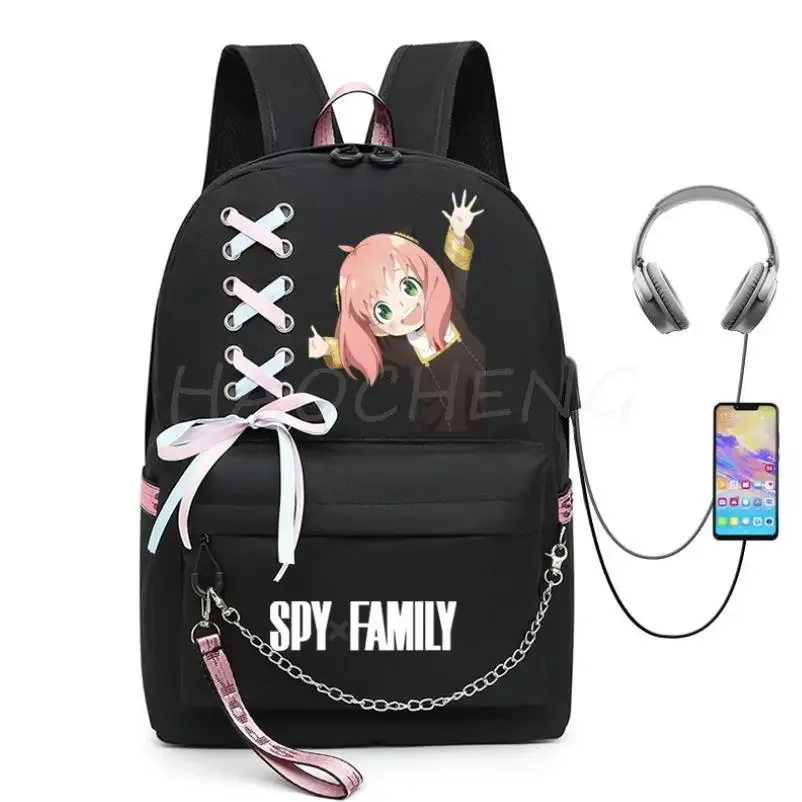 spy x family anya forger anime sac à dos pour femmes kawaii design étudiant école sac à bandoulière toile jeunesse voyage en plein air sac à dos