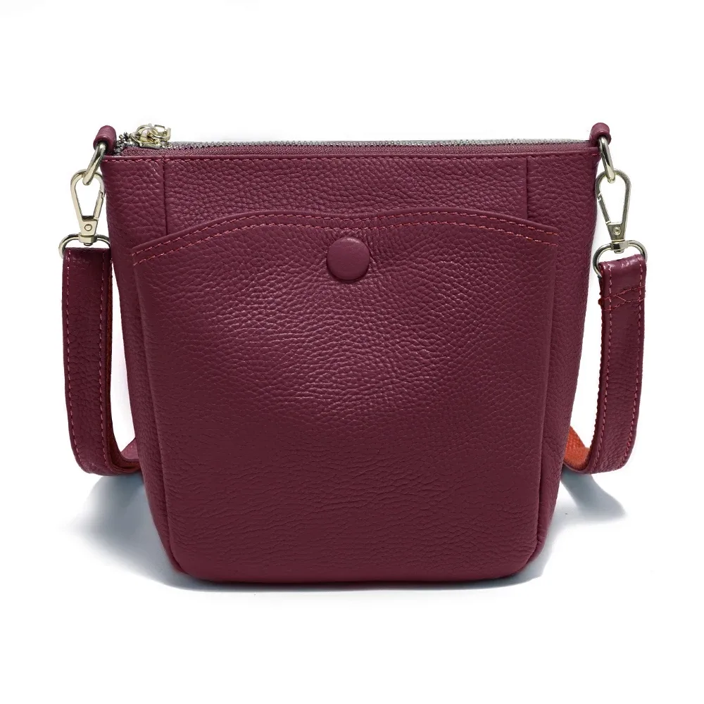 zency laides – petit sac à main en cuir véritable souple pour femmes, sac à bandoulière décontracté, sac seau simple pour téléphone, sacs à main pour femmes, sac gris