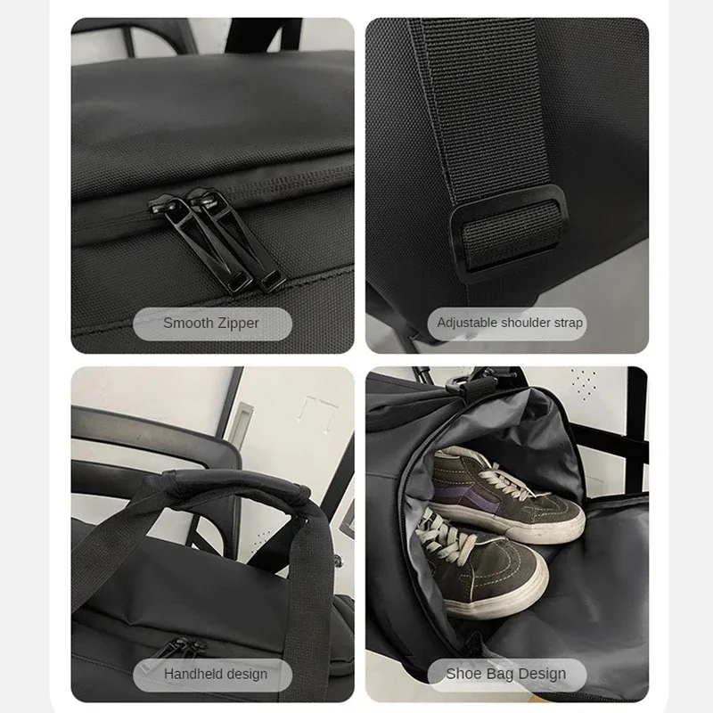 sac de fitness personnalisé avec logo imprimé, sac de voyage, séparation sèche et humide, compartiment à chaussures indépendant, sac de basket-ball