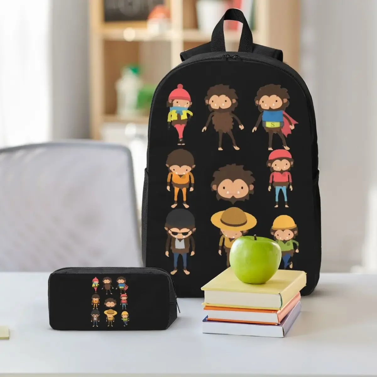 sneaky sasquatch affiche sac à dos étudiant garçons filles bookbag sac d'école ordinateur portable sacs à bandoulière 3ps sac à déjeuner isolé trousse à crayons