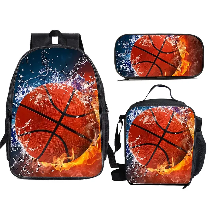 sac à dos de basket-ball simple de grande capacité pour élèves du primaire, sac à déjeuner de qualité 1-3, trousse à crayons, sac à dos pour enfants