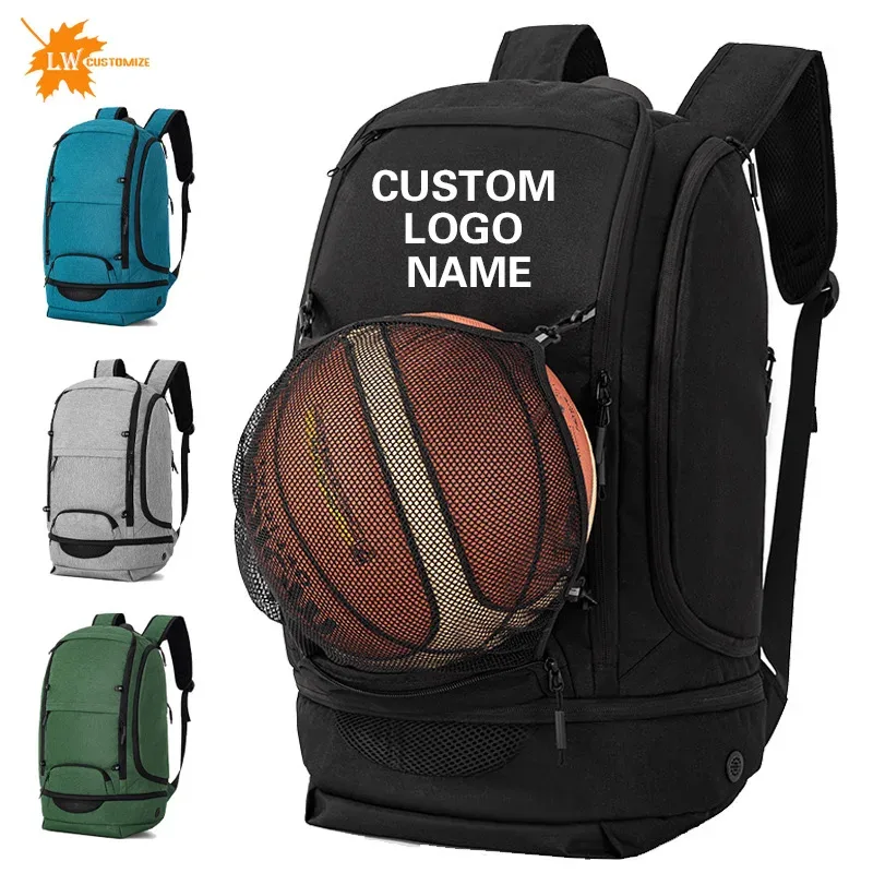Sac à dos de basket-ball avec porte-balle impression Logo Image sac à dos indépendant pour hommes adapté au basket-ball Football volley-ball
