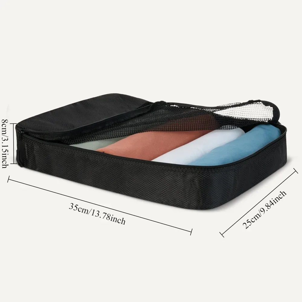 organisateur voyage rangement tissu oxford maille compression minimaliste rouge gris bandes rectangle étanche leger usage voyage