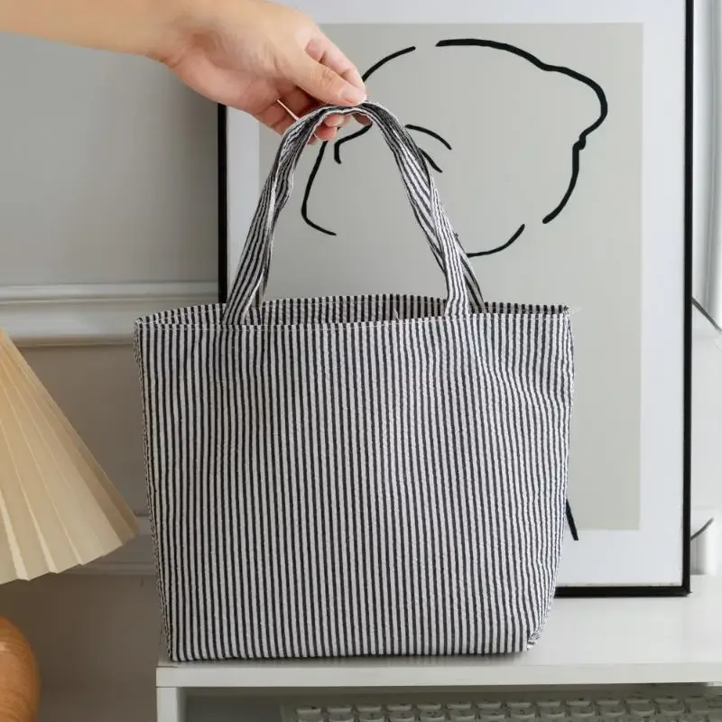 sac fourre-tout à motif rayé, sac à bandoulière matelassé assorti à tout, sac de shopping de grande capacité, 1 pièce