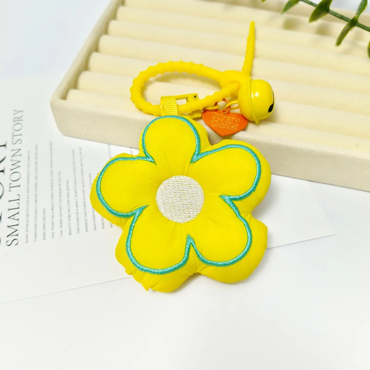 ins mode fleur pendentif 3d fleur porte-clés sac à dos porte-clés accessoire dentelle garniture arc tissu