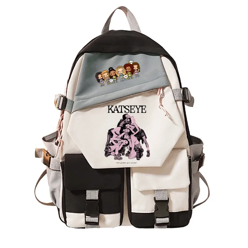 katseye – sac à dos imprimé pour étudiants, sac d'école de grande capacité pour garçons et filles, sac à livres pour femmes, sacs pour ordinateur portable, sac à dos cadeau