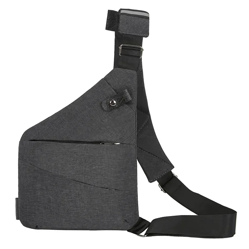 sac de poitrine simple pour homme, idéal pour les loisirs en plein air, sac bandoulière antivol pour le cyclisme, grande capacité, imperméable, sac à bandoulière, pochette pour téléphone