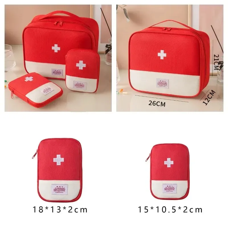 sac de rangement médical portable 3 pièces/ensemble, kit de premiers secours d'urgence pour camping, organisateur, étui à pilules de voyage en plein air à domicile