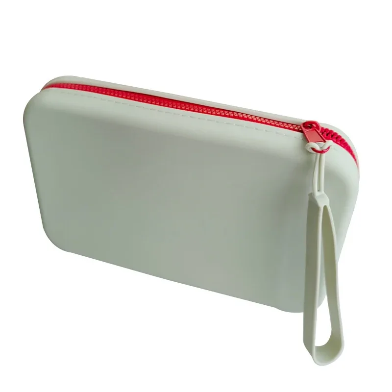sac de rangement pour cosmétiques en silicone, carré, grande capacité, porte-pinceau de maquillage de voyage, portable, étanche