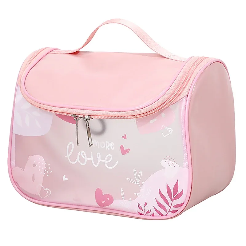 trousse cosmétique portable pour femme, trousse de maquillage, rangement de voyage, toilette, organisateur, étanche, pvc, transparent, fermeture éclair