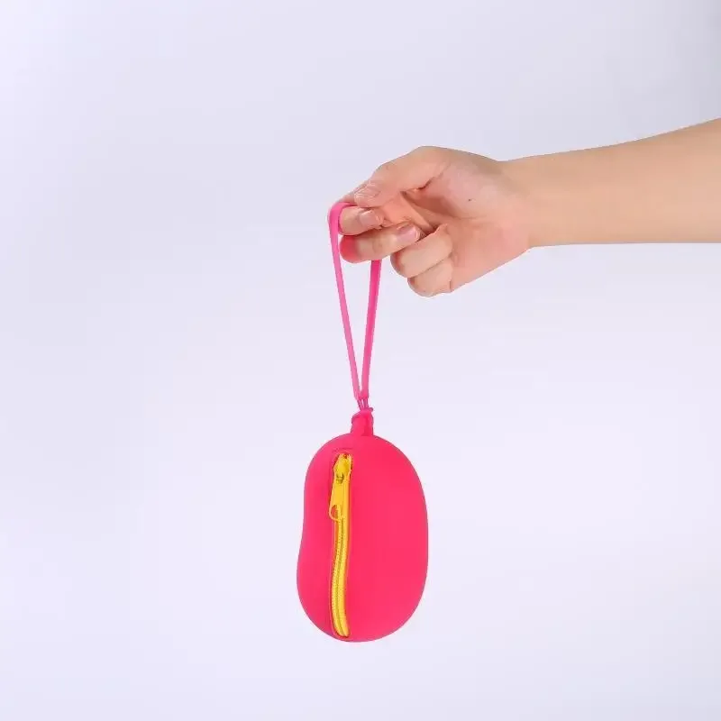sac de rangement cosmétique en silicone bean, organisateur portable étanche pour écouteurs, câbles de données et porte-monnaie de voyage